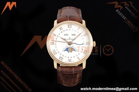 Blancpain - Villeret Moonphase 6654 40mm Complete Calendar RG/LE White APSF A6654