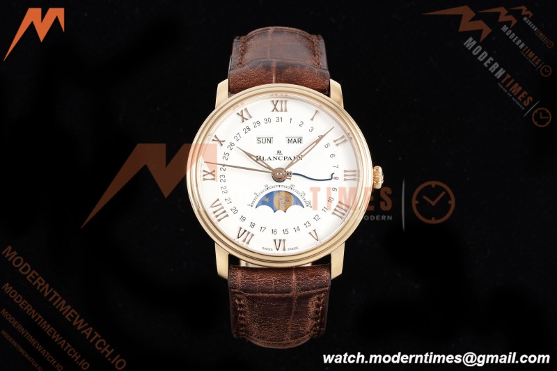 Blancpain - Villeret Moonphase 6654 40mm Complete Calendar RG/LE White APSF A6654 | 블랑팡 - 빌레레 문페이즈 6654 40mm 컴플리트 캘린더 RG/LE 화이트 APSF A6654