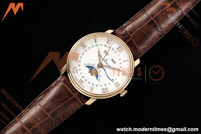 Blancpain - Villeret Moonphase 6654 40mm Complete Calendar RG/LE White APSF A6654 | 블랑팡 - 빌레레 문페이즈 6654 40mm 컴플리트 캘린더 RG/LE 화이트 APSF A6654