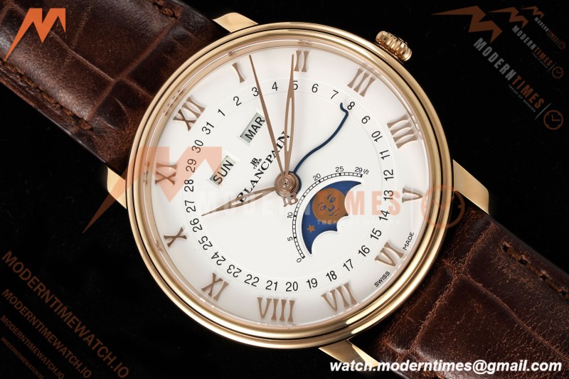 Blancpain - Villeret Moonphase 6654 40mm Complete Calendar RG/LE White APSF A6654 | 블랑팡 - 빌레레 문페이즈 6654 40mm 컴플리트 캘린더 RG/LE 화이트 APSF A6654