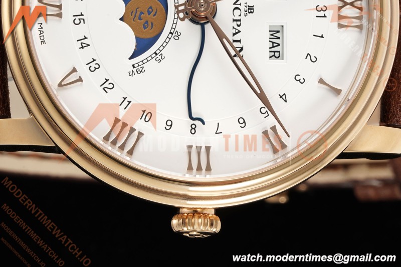 Blancpain - Villeret Moonphase 6654 40mm Complete Calendar RG/LE White APSF A6654 | 블랑팡 - 빌레레 문페이즈 6654 40mm 컴플리트 캘린더 RG/LE 화이트 APSF A6654