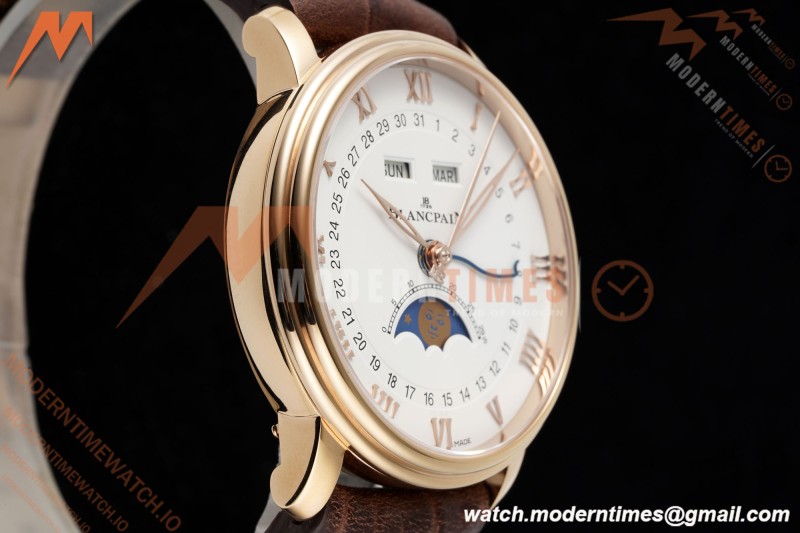 Blancpain - Villeret Moonphase 6654 40mm Complete Calendar RG/LE White APSF A6654 | 블랑팡 - 빌레레 문페이즈 6654 40mm 컴플리트 캘린더 RG/LE 화이트 APSF A6654