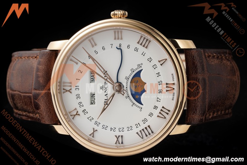 Blancpain - Villeret Moonphase 6654 40mm Complete Calendar RG/LE White APSF A6654 | 블랑팡 - 빌레레 문페이즈 6654 40mm 컴플리트 캘린더 RG/LE 화이트 APSF A6654