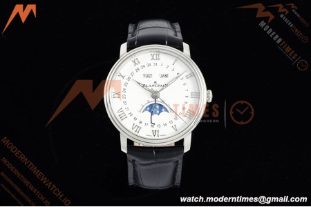 Blancpain - Villeret Moonphase 6654 40mm Complete Calendar SS/LE White APSF A6654 | 블랑팡 - 빌레레 문페이즈 6654 40mm 컴플리트 캘린더 SS/LE 화이트 APSF A6654
