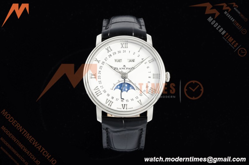 Blancpain - Villeret Moonphase 6654 40mm Complete Calendar SS/LE White APSF A6654 | 블랑팡 - 빌레레 문페이즈 6654 40mm 컴플리트 캘린더 SS/LE 화이트 APSF A6654
