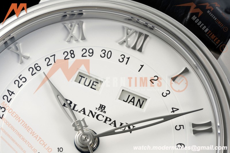 Blancpain - Villeret Moonphase 6654 40mm Complete Calendar SS/LE White APSF A6654 | 블랑팡 - 빌레레 문페이즈 6654 40mm 컴플리트 캘린더 SS/LE 화이트 APSF A6654