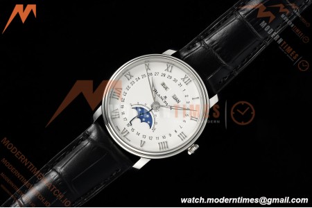 Blancpain - Villeret Moonphase 6654 40mm Complete Calendar SS/LE White APSF A6654 | 블랑팡 - 빌레레 문페이즈 6654 40mm 컴플리트 캘린더 SS/LE 화이트 APSF A6654