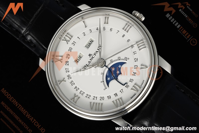 Blancpain - Villeret Moonphase 6654 40mm Complete Calendar SS/LE White APSF A6654 | 블랑팡 - 빌레레 문페이즈 6654 40mm 컴플리트 캘린더 SS/LE 화이트 APSF A6654