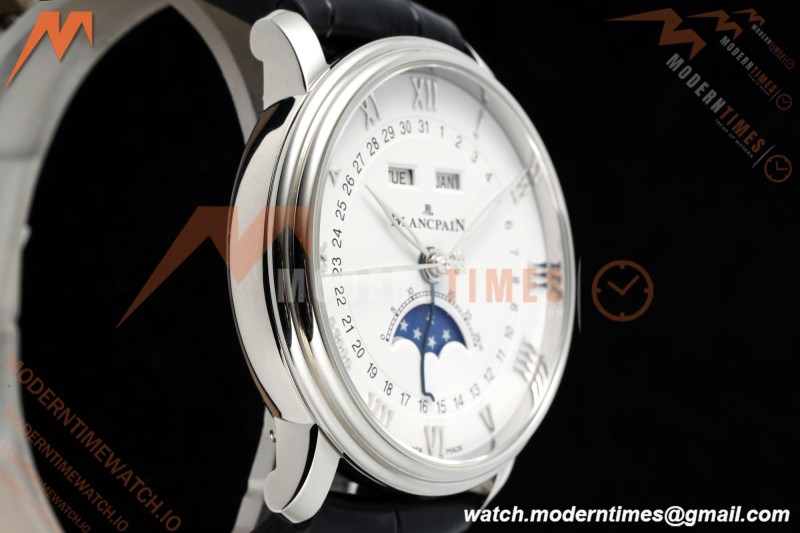 Blancpain - Villeret Moonphase 6654 40mm Complete Calendar SS/LE White APSF A6654 | 블랑팡 - 빌레레 문페이즈 6654 40mm 컴플리트 캘린더 SS/LE 화이트 APSF A6654