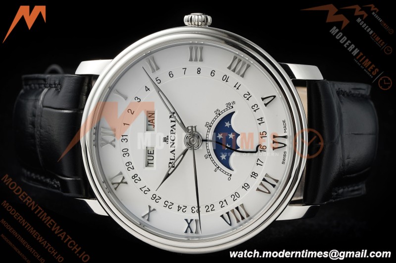 Blancpain - Villeret Moonphase 6654 40mm Complete Calendar SS/LE White APSF A6654 | 블랑팡 - 빌레레 문페이즈 6654 40mm 컴플리트 캘린더 SS/LE 화이트 APSF A6654