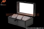 Portable Watch Boxes Light Weight  Aluminium Alloy Watch Case 3 Slots