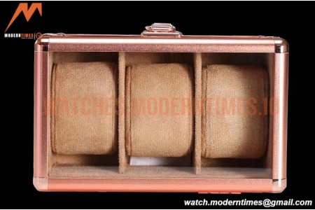 Portable Watch Boxes Light Weight  Aluminium Alloy Watch Case 3 Slots