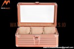 Portable Watch Boxes Light Weight  Aluminium Alloy Watch Case 3 Slots