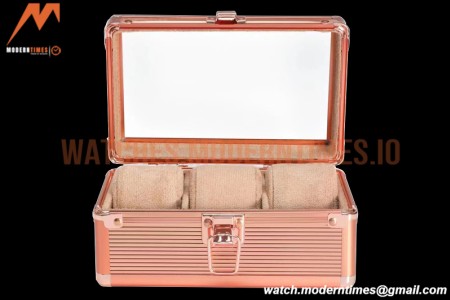 Portable Watch Boxes Light Weight  Aluminium Alloy Watch Case 3 Slots