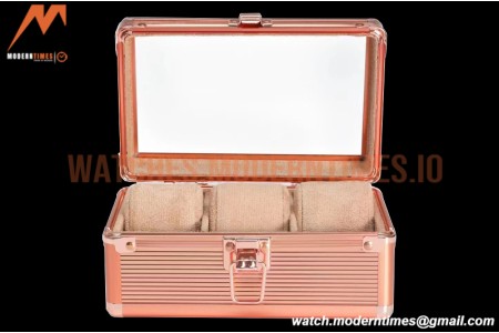 Portable Watch Boxes Light Weight  Aluminium Alloy Watch Case 3 Slots