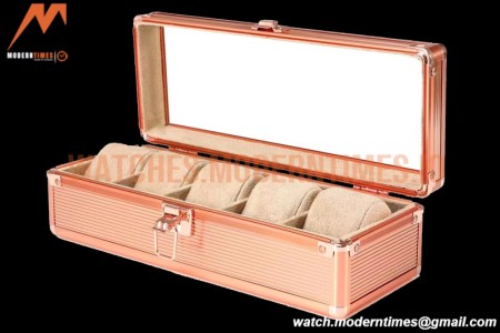Portable Watch Boxes Light Weight  Aluminium Alloy Watch Case 5 Slots