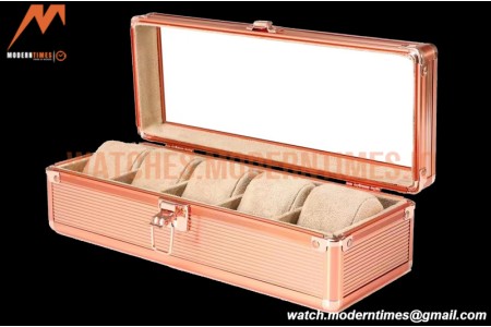 Portable Watch Boxes Light Weight  Aluminium Alloy Watch Case 5 Slots