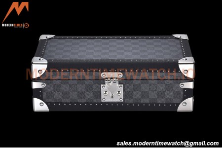 Louis Vuitton Damier Graphite Watch Case Leather Coffer 8 Position Trunk N48226