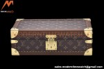 Louis Vuitton Monogram Canvas Watch Case Brown Leather Coffer 8 Position Trunk M47641