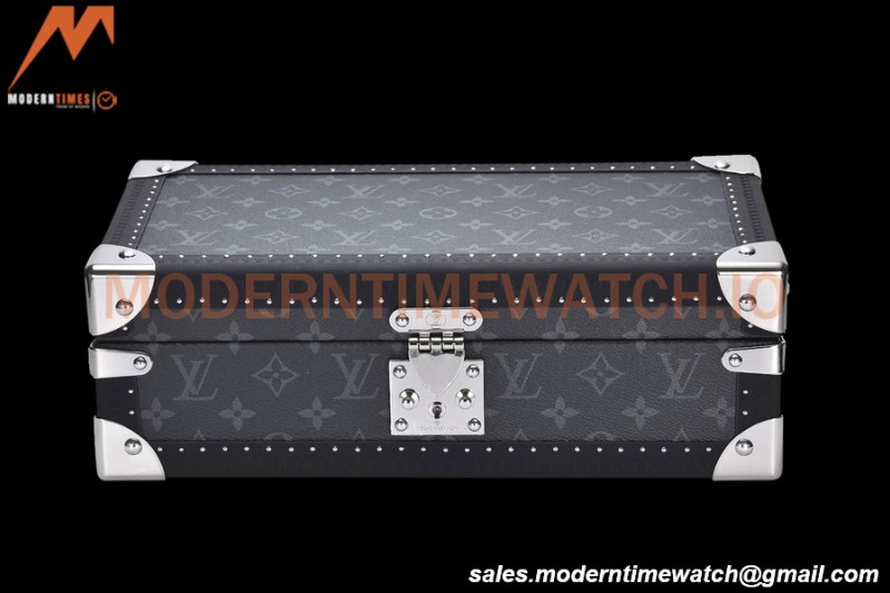 Louis Vuitton Monogram Eclipse Watch Case Leather Coffer 8 Position Trunk M20016