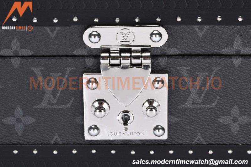 Louis Vuitton Monogram Eclipse Watch Case Leather Coffer 8 Position Trunk M20016