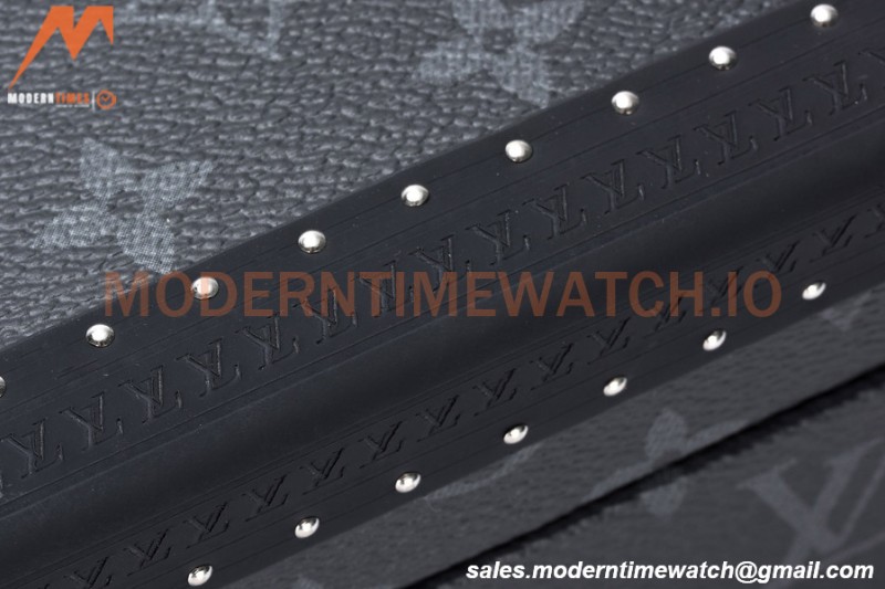 Louis Vuitton Monogram Eclipse Watch Case Leather Coffer 8 Position Trunk M20016