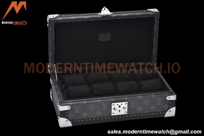 Louis Vuitton Monogram Eclipse Watch Case Leather Coffer 8 Position Trunk M20016