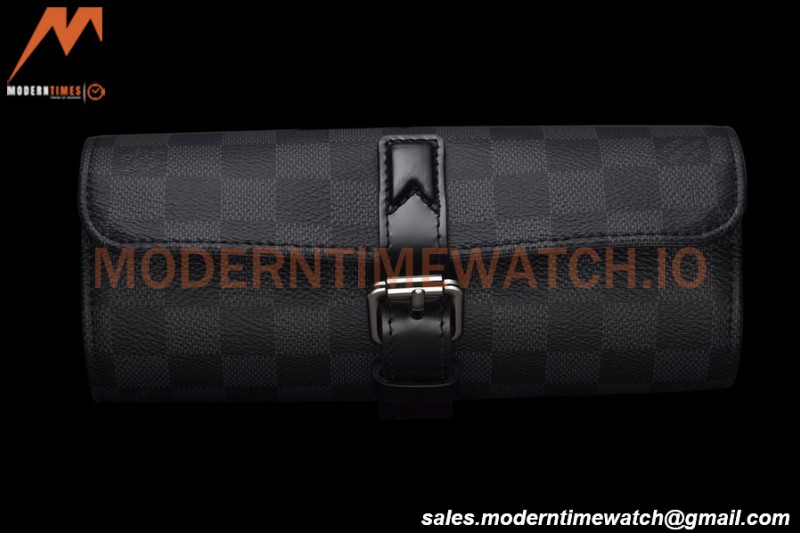Louis Vuitton Damier Graphite Watch Case 3 Position Travel Bag N41137