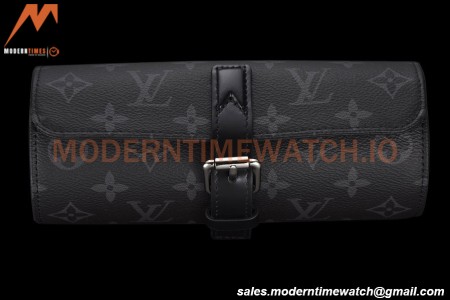 Louis Vuitton Monogram Eclipse Watch Case 3 Position Travel Bag M43385
