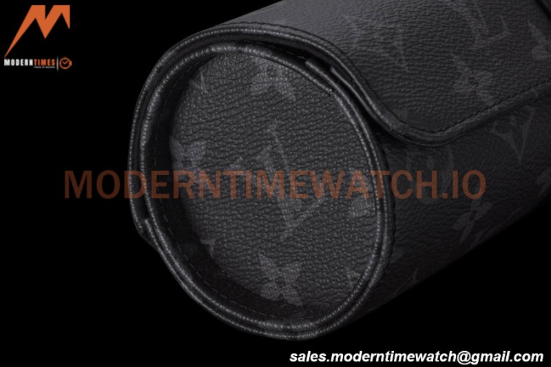 Louis Vuitton Monogram Eclipse Watch Case 3 Position Travel Bag M43385