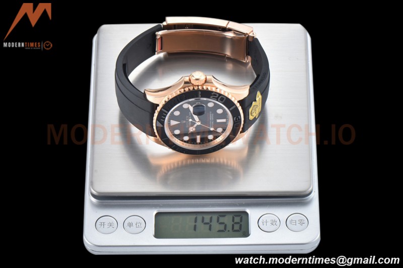 Rolex - YachtMaster 126655 40mm RG/RU Blk Gold VR3235