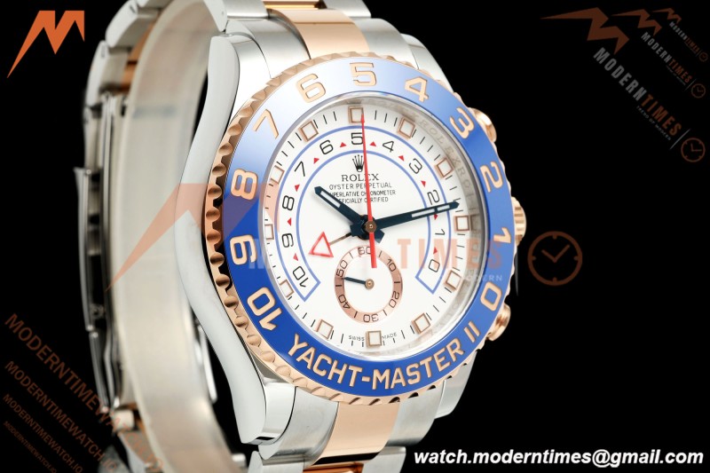 Rolex - YachtMaster 116681 44mm Blue CER/SS/RG White Dial KF V2 A7750