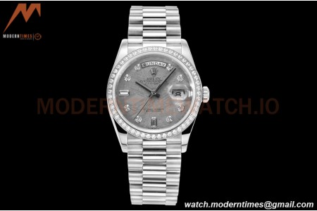 Rolex - DayDate 36mm 118389 Flt Pres SS/SS Dia Meteorite Dial RAF A2836