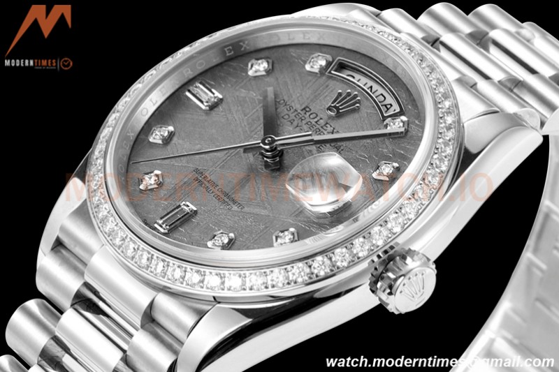 Rolex - DayDate 36mm 118389 Flt Pres SS/SS Dia Meteorite Dial RAF A2836