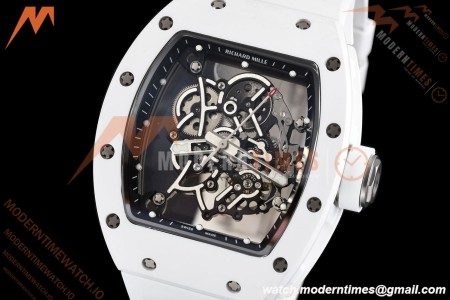 Richard Mille - RM055 Bubba Watson White CER/RU Blk/Blk Rehaut Skeleton SZF RMUL2