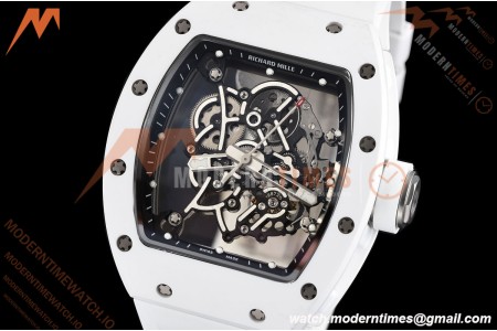 Richard Mille - RM055 Bubba Watson White CER/RU Blk/Blk Rehaut Skeleton SZF RMUL2