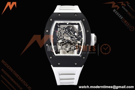 Richard Mille - RM055 Bubba Watson Black CER/RU Wht/Blk Rehaut Skeleton SZF RMUL2