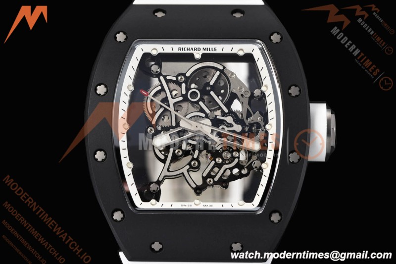Richard Mille - RM055 Bubba Watson Black CER/RU Wht/Blk Rehaut Skeleton SZF RMUL2