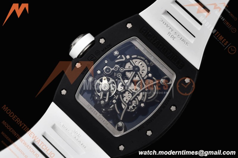 Richard Mille - RM055 Bubba Watson Black CER/RU Wht/Blk Rehaut Skeleton SZF RMUL2