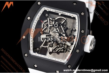 Richard Mille - RM055 Bubba Watson Black CER/RU Wht/Blk Rehaut Skeleton SZF RMUL2