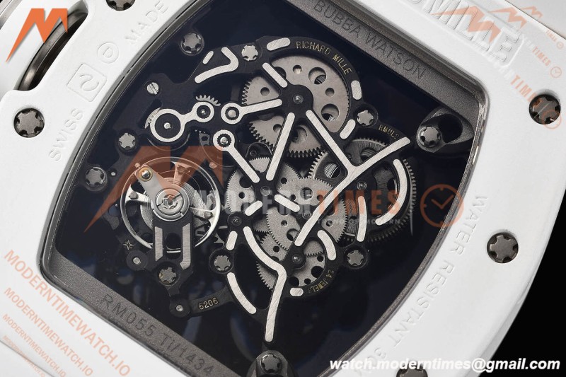 Richard Mille - RM055 Bubba Watson White CER/RU Blu/Blk Rehaut Skeleton SZF RMUL2