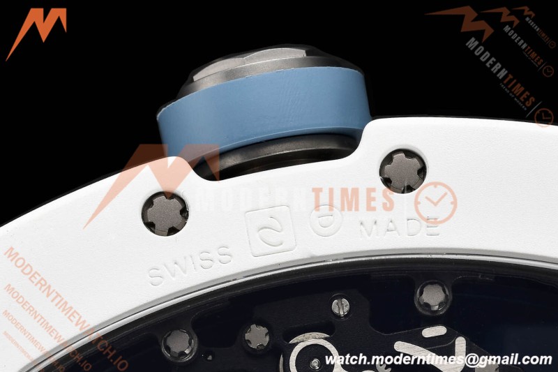 Richard Mille - RM055 Bubba Watson White CER/RU Blu/Blk Rehaut Skeleton SZF RMUL2