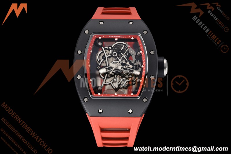 Richard Mille - RM055 Bubba Watson Black CER/Red/RU Red/Blk Rehaut Skeleton SZF RMUL2