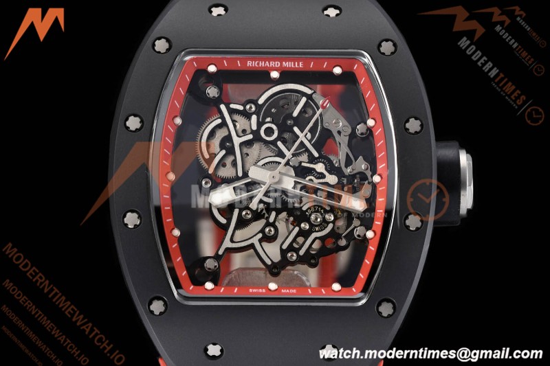 Richard Mille - RM055 Bubba Watson Black CER/Red/RU Red/Blk Rehaut Skeleton SZF RMUL2