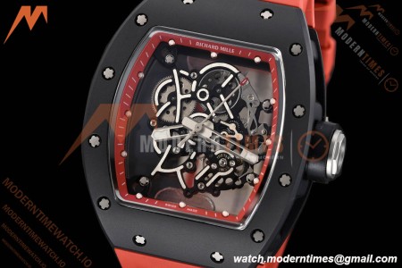 Richard Mille - RM055 Bubba Watson Black CER/Red/RU Red/Blk Rehaut Skeleton SZF RMUL2 | 리처드 밀 - RM055 버바 왓슨 블랙 CER/레드/RU 레드/블랙 르호 스켈레톤 SZF RMUL2