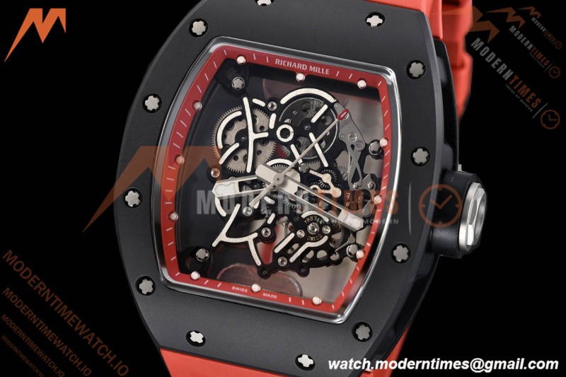 Richard Mille - RM055 Bubba Watson Black CER/Red/RU Red/Blk Rehaut Skeleton SZF RMUL2