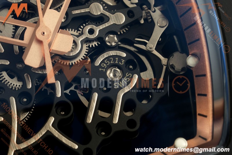 Richard Mille - RM055 Bubba Watson Asia Edition Black CER/RU Blk/Gold Rehaut Skeleton APSF RMUL2