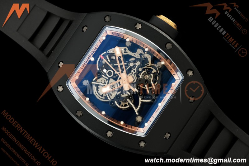 Richard Mille - RM055 Bubba Watson Asia Edition Black CER/RU Blk/Gold Rehaut Skeleton APSF RMUL2