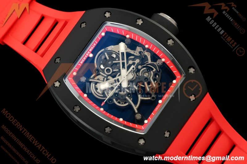 Richard Mille - RM055 Bubba Watson Asia Edition Black CER/RU Blk/Red Rehaut Skeleton APSF RMUL2