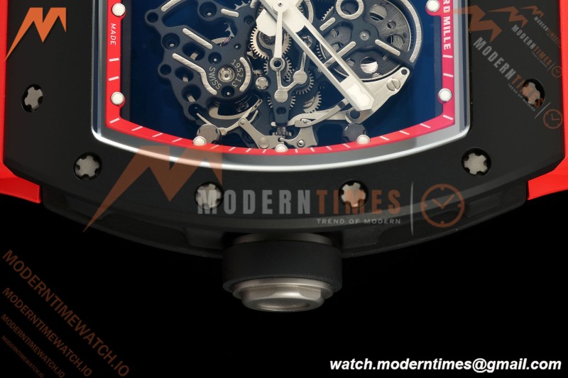 Richard Mille - RM055 Bubba Watson Asia Edition Black CER/RU Blk/Red Rehaut Skeleton APSF RMUL2